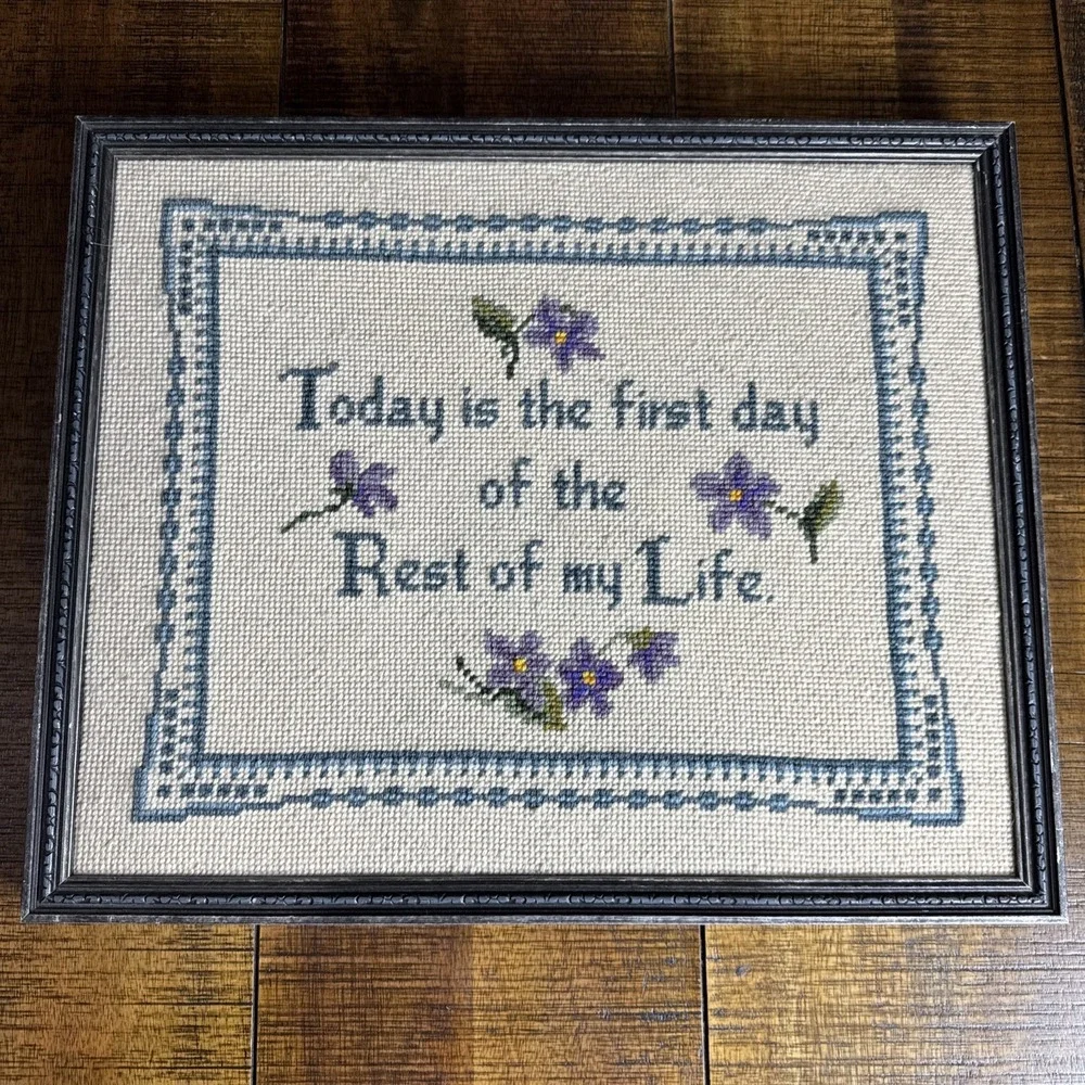 Vtg Needlepoint 